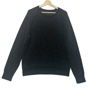 J.Crew Mens Sweater 100% Lambs Wool Pullover Size L Crew neck Black Business